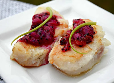 Atlantic Cod with Dragon Fruit Coulis