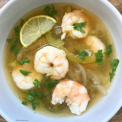 Slow Cooker 5-Ingredient Shrimp Fajita Soup
