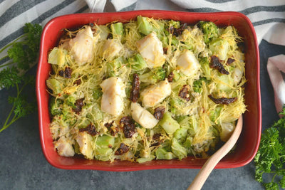 Broccoli Spaghetti Squash Cod Casserole