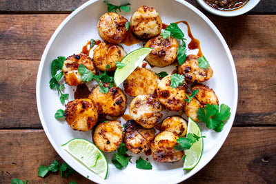 Honey Chili Glazed Grilled Scallops