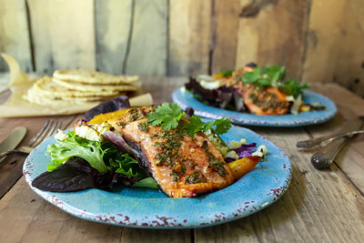 Cedar Plank Grilled Cilantro Lime King Salmon
