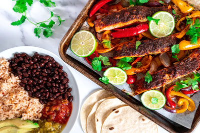 Sheet Pan Salmon Fajitas