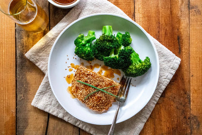Sesame Crusted Red Snapper with Ginger Soy Glaze