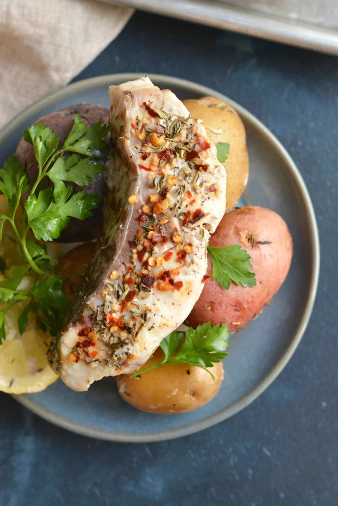 Foil Rockfish & Lemon Garlic Potatoes