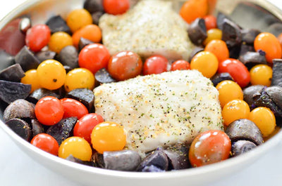 One Pan Baked Cod & Veggies