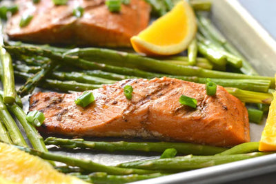 Honey Orange Grilled Salmon & Asparagus