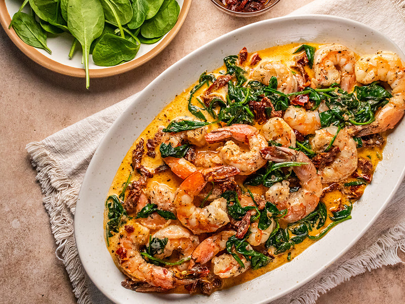 Creamy Sun-Dried Tomato and Spinach Shrimp