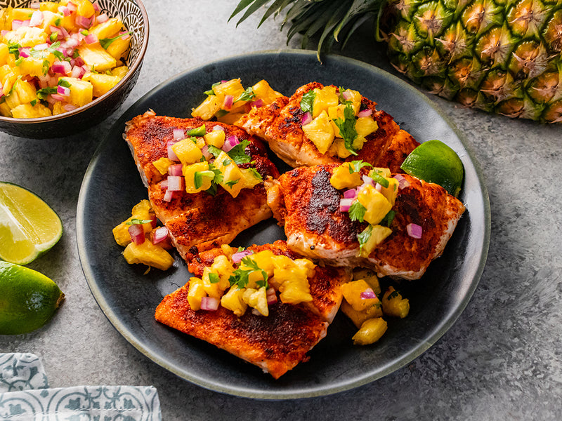 Blackened Red Snapper with Pineapple Jalapeño Salsa