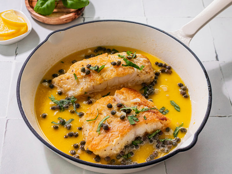 Pan Seared Grouper with Lemon Caper Sauce