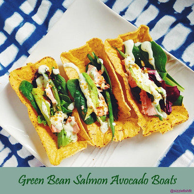 Green Bean Salmon Avocado Boats