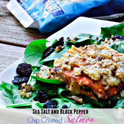 Sea Salt and Black Pepper Chip Crusted Salmon