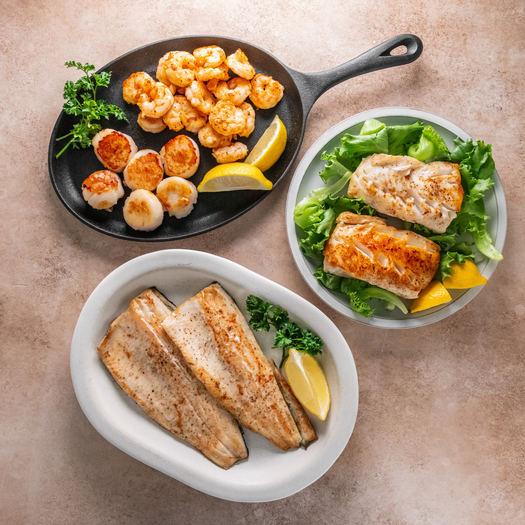 Shellfish Eating Fish Light Fish & Shellfish Bundle | Cod, Haddock, Trout, Shrimp, Scallops ...