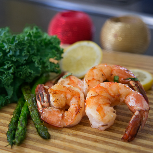 Colossal Shrimp on Cutting Board