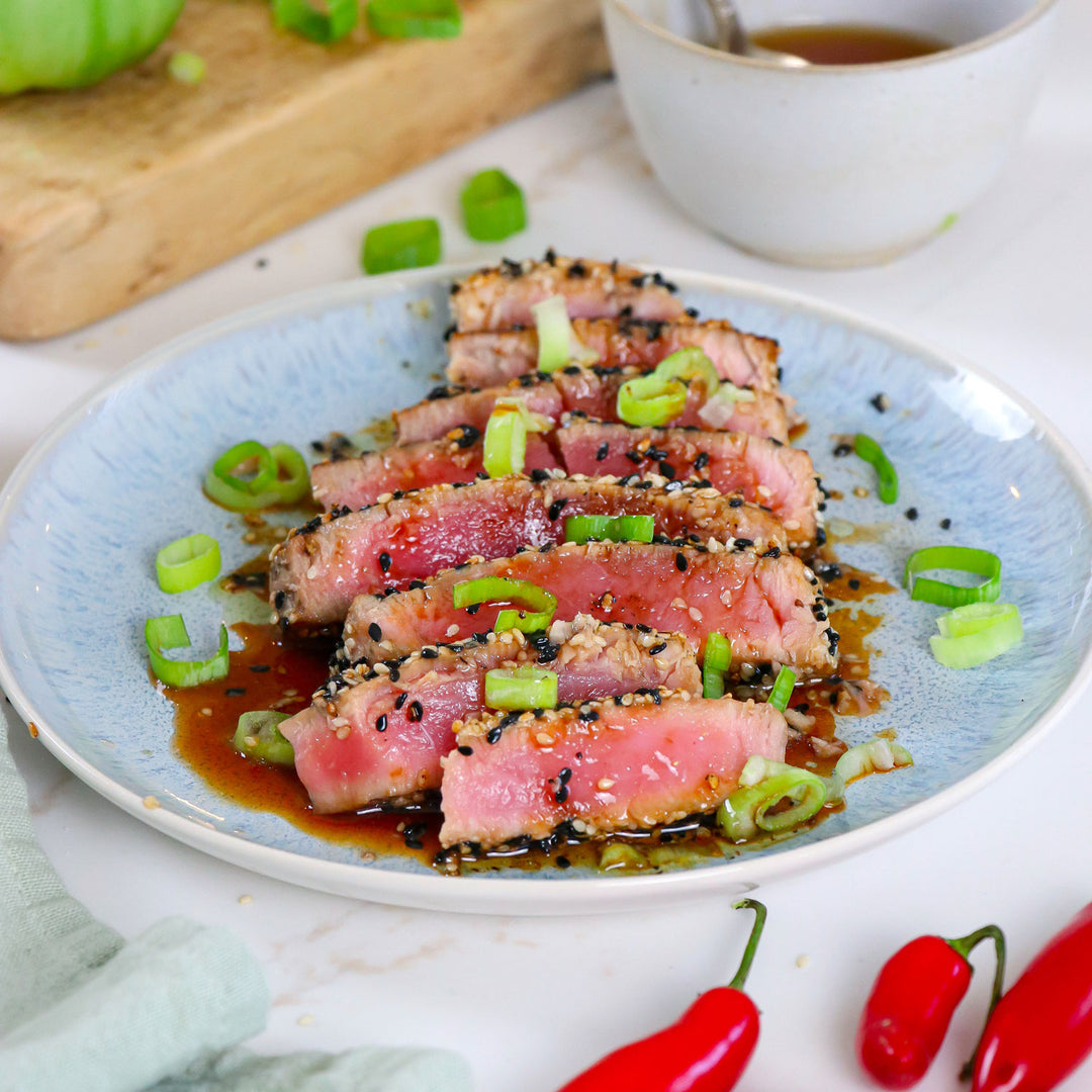 Ahi Sesame Seed Crusted Tuna Sesame Seeds Fully Cooked Ahi Tuna