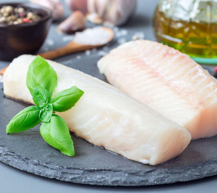 Pure Natural Cod on cutting board